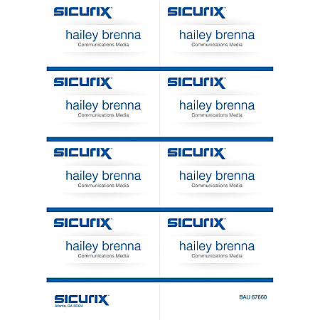 Baumgartens® Sicurix Name Badge Kit Inserts, 2 1/4" x 3 1/2", White, Pack Of 56