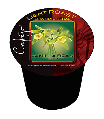 Cafejo® Vanilla Bean Decaffeinated Single-Serve Coffee Pods, 0.37 Oz, Carton Of 24