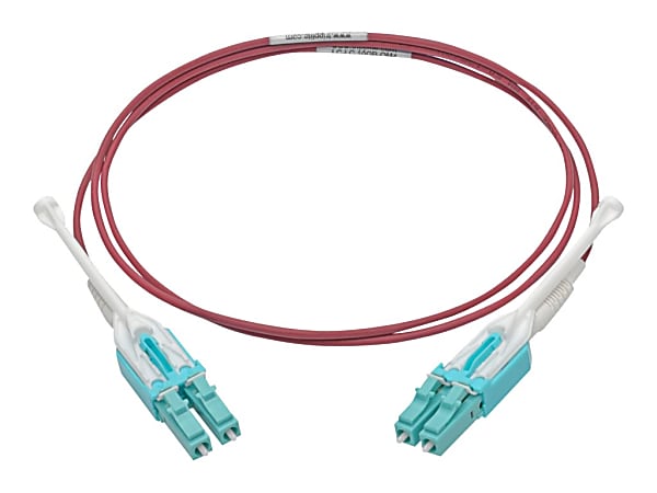 Tripp Lite 1M 10 Gb Duplex Multimode 50/125 OM4 LSZH Fiber Patch Cable (LC/LC), Push/Pull Tabs, Magenta, 1 m (3 ft.) - Patch cable - LC multi-mode (M) to LC multi-mode (M) - 1 m