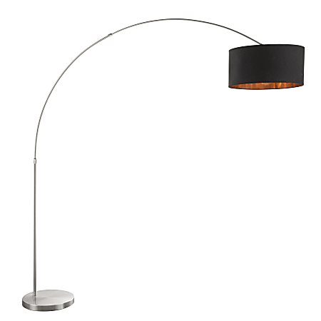 Lumisource Salon Contemporary Floor Lamp, Satin Nickel/Black/Copper