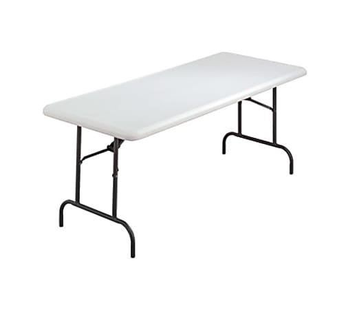 Iceberg IndestrucTable TOO 1200 Series Folding Table - Rectangle Top - 72" Table Top Length x 30" Table Top Width x 1" Table Top Thickness - 29" Height - Platinum, Powder Coated - Polyethylene, Steel