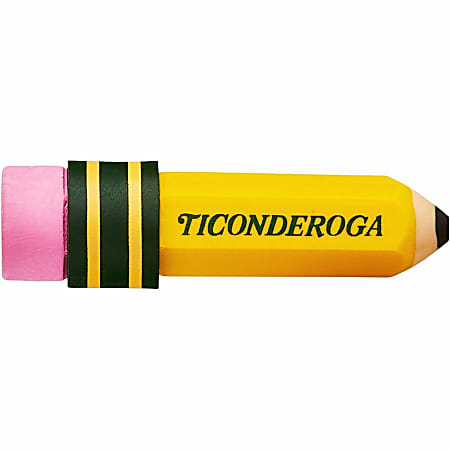 Ticonderoga Pencil-Shaped Erasers - Yellow - Pencil - 36 / Box - Latex-free, Smudge-free, Non-toxic Ticonderoga Pencil-Shaped Erasers - Yellow - Pencil - 36 / Box - Latex-free, Smudge-free, Non-toxic