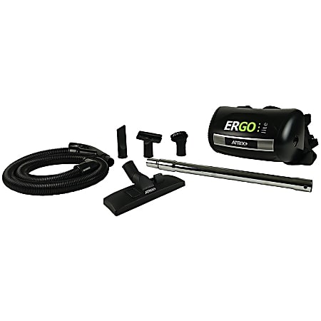 Atrix Ergo Lite Vacuum - 1200 W Motor - Bagged - Hose, Extension Wand, Furniture Nozzle, Crevice Tool, Floor Brush, Dusting Brush - Carpet, Hardwood, Laminate, Tile Floor, Marble Floor - HEPA - 531.1 gal/min - AC Supply - 120 V AC - Black