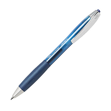 BIC® Atlantis™ Retractable Gel Pens, Medium Point, 0.7 mm, Blue Barrel, Blue Ink, Pack Of 12