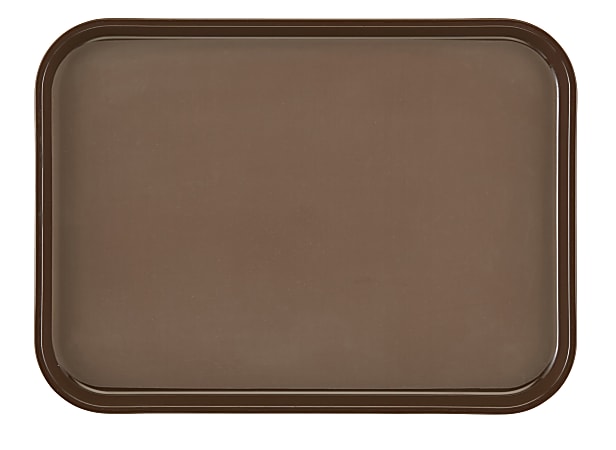 Cambro Rectangular Camtread Trays, 14" x 18", Brown, Set Of 12 Trays