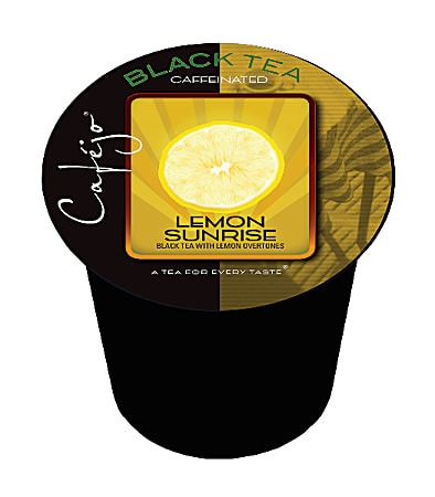 Cafejo® Single-Serve Tea Cups, Lemon Sunrise, 0.4 Oz, Carton Of 24