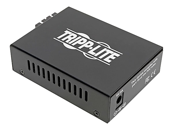 Tripp Lite Gigabit Singlemode Fiber to Ethernet Media Converter, SMF 10/100/1000 SC, 1310 nm, 20 km (12.4 mi.) - Fiber media converter - 1GbE - 10Base-T, 100Base-TX, 1000Base-T - RJ-45 / SC single-mode - up to 12.4 miles - 1310 nm
