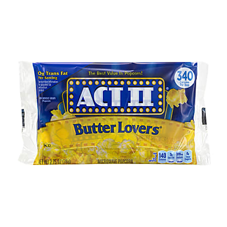 ACT II Butter Lovers Microwave Popcorn Bags, 2.75
