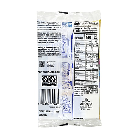 Act Ii Butter Lovers Microwave Popcorn Bags 2.75 Oz Pack Of 36 Bags ...