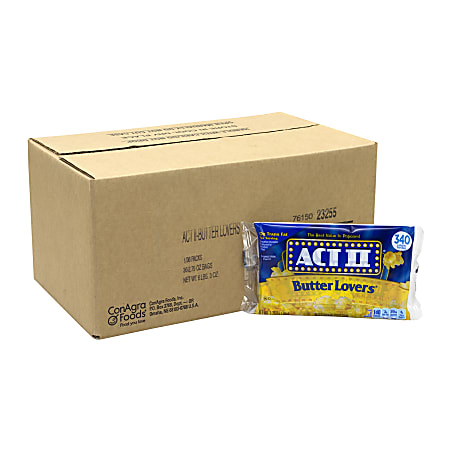 Act Ii Butter Lovers Microwave Popcorn Bags 2.75 Oz Pack Of 36 Bags ...