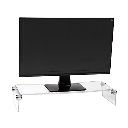 Mind Reader Acrylic Monitor Stand, 4-3/25"H x 23-1/2"W x 8-1/2"D, Clear