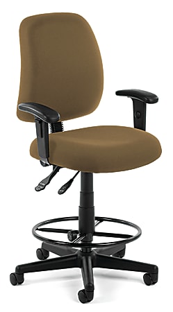 OFM Posture Series Fabric Task Chair With Drafting Kit, Taupe/Black