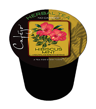 Cafejo® Single-Serve Tea Cups, Hibiscus Mint, 0.4 Oz, Carton Of 24