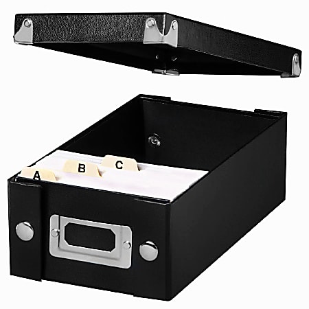 Snap N Store® Index Card Storage File Box, 3" x 5", 70% Recycled, Black