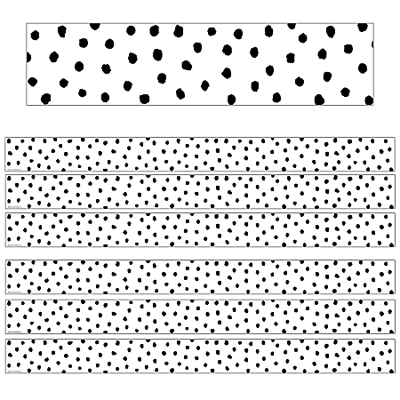 Teacher Created Resources® Border Trim, Black Painted Dots On White, 35’, Set Of 6 Packs