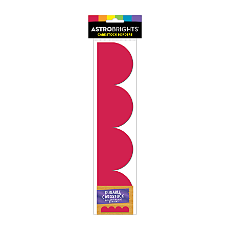Astrobrights Bulletin Board Borders 2 x 12 Re Entry Red Pack Of 20