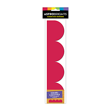 Astrobrights Bulletin Board Borders 2 x 12 Re Entry Red Pack Of 20 Borders  - Office Depot