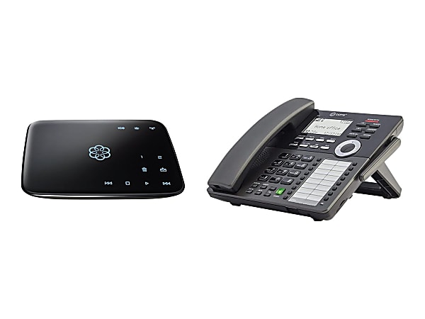 ooma Telo - Cordless phone base station / VoIP phone base station - DECT - 3-way call capability - 2 lines - with Ooma DP1-T Wireless Desk Phone