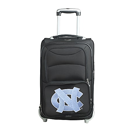 Denco Sports Luggage NCAA Expandable Rolling Carry-On, 20 1/2" x 12 1/2" x 8", North Carolina Tar Heels, Black