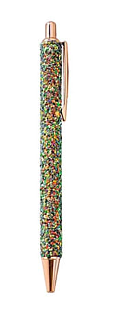 Saxon Imports Glitter Ballpoint Pen, Medium Point, 1.0 mm, Multicolor Barrel, Black Ink