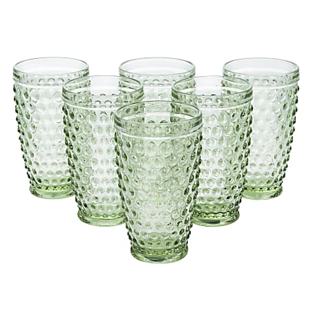 Martha Stewart Glass Tumbler Set Green 6ST - Office Depot