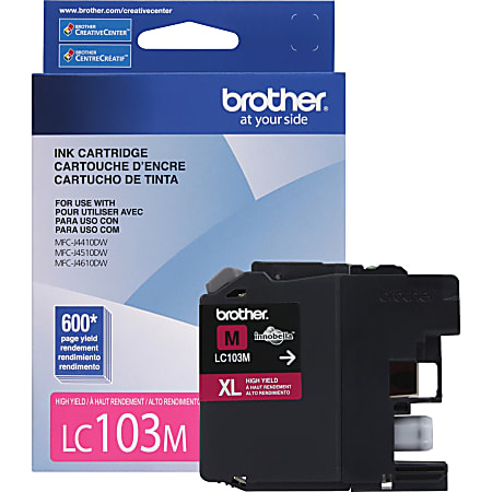 Brother® LC103 High-Yield Magenta Ink Cartridge, LC103M