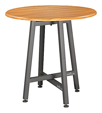 Vari Standing Round Table, Butcher Block