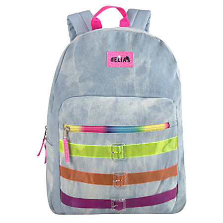Delia’s Rhinestone Heart Denim Mini Backpack - Light Wash