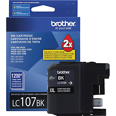 Brother Genuine Innobella LC107BK Super High Yield Black Ink Cartridge - Inkjet - High Yield - 1200 Pages - Black - 1 Each