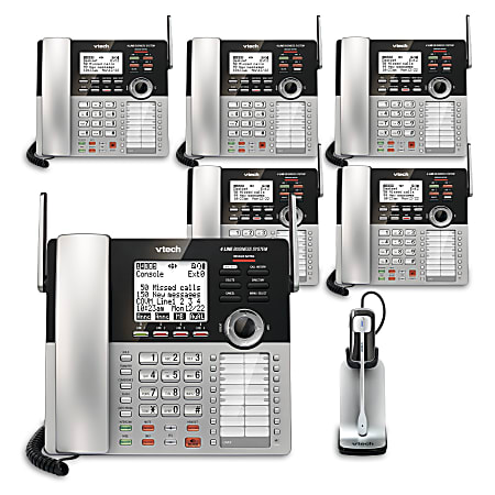 VTech® CM18445 4-Line Small Business Office Phone System, 5-In-1 Bundle