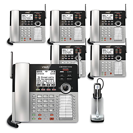 Vtech Cm18445 4 Line Small Business Office Phone System 5 In 1 Bundle Office Depot