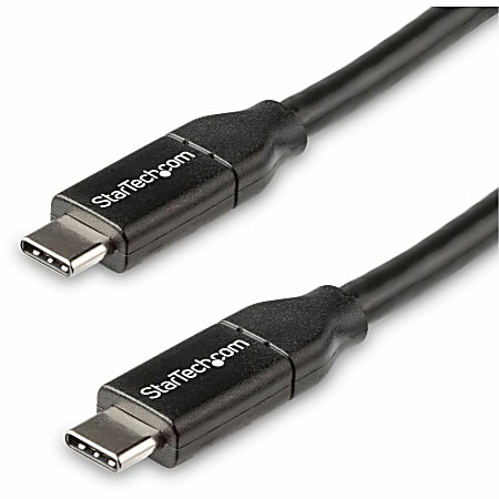 StarTech.com 0.5m USB C to USB C Cable w/ 5A PD - First End: 1x USB Type C Male Thunderbolt 3 - Second End: 1x USB Type C Male Thunderbolt 3