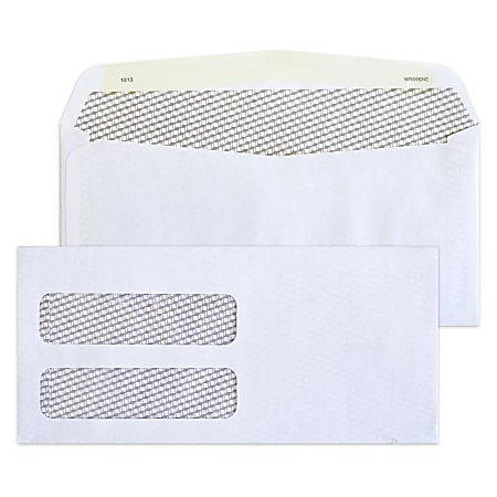 Healthcare 4-1/8" X 8-7/8" Medical Billing Statement Envelopes, Left Side Double-Window, Gum Seal, White, Pack of 1000