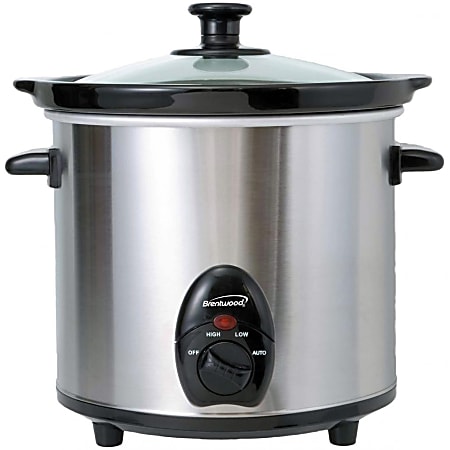 Brentwood 3-Quart Slow Cooker, 11” x 10-1/2”, Silver
