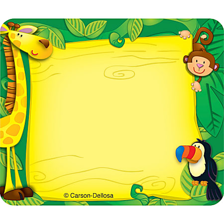 Carson Dellosa Education Jungle Name Tags - 3" Length x 2.50" Width - 40 / Pack - Assorted