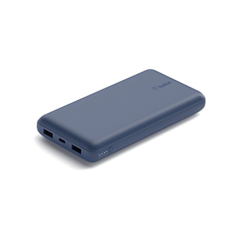 Belkin USB-C Portable Charger 20,000 mAh, 20K Power Bank With 1 USB-C Port and 2 USB-A Ports & Included USB-C to USB-A Cable, Blue