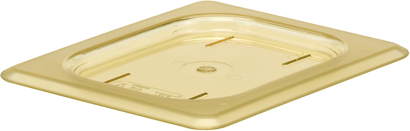 Cambro H-Pan High-Heat GN 1/8 Flat Covers, 3/8"H x 5-1/4"W x 6-3/8"D, Amber, Pack Of 6 Covers