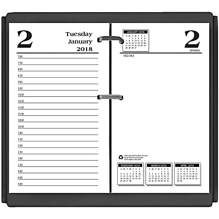 House of Doolittle No.17-Base Economy Calendar Refills - Julian - Daily - 1 Year - January 2018 till December 2018 - 7:00 AM to 5:00 PM - 1 Day Single Page Layout 1 Day Double Page Layout - 3 1/2" x 6" - Desktop - White - Appointment Schedule, Reference Calendar