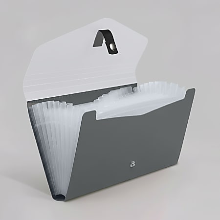 Office Depot® Brand 13-Pocket Expanding File With Snap Closure, Check Size, Urban Fog