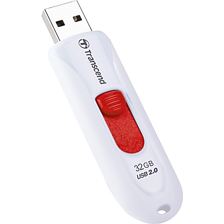 Transcend 32GB JetFlash 590 USB 2.0 Flash Drive - 32 GB - USB 2.0 - White