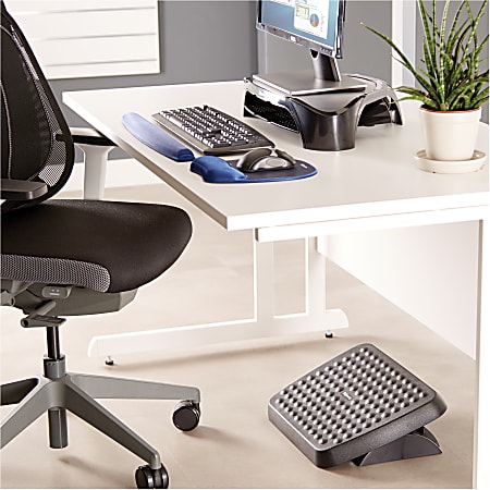 Mount It Ergonomic Adjustable Office Footrest 18 x 14 Black - Office Depot