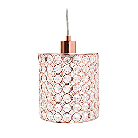 Elegant Designs 1-Light Ellipse Cylinder Pendant Lamp,