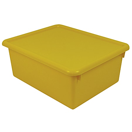 Stowaway® 5" Letter Box With Lid, Small Size, 5" x 10 1/2" x 13", Yellow, Pack Of 3