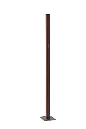 Adesso® Elliott LED Wall Washer Floor Lamp, 60-1/2"H, Walnut Shade/Brushed Steel Base