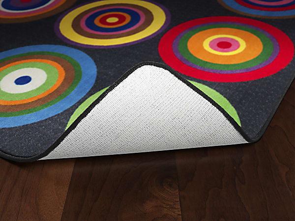 Flagship Carpets Color Rings Rug, Rectangle, 7' 6" x 12', Black
