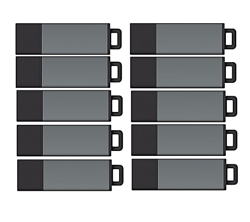 Centon DataStick Pro USB 2.0 Flash Drives, 4GB, Pro Gray, Pack Of 25 Flash Drives, S1-U2P1-4G25PK