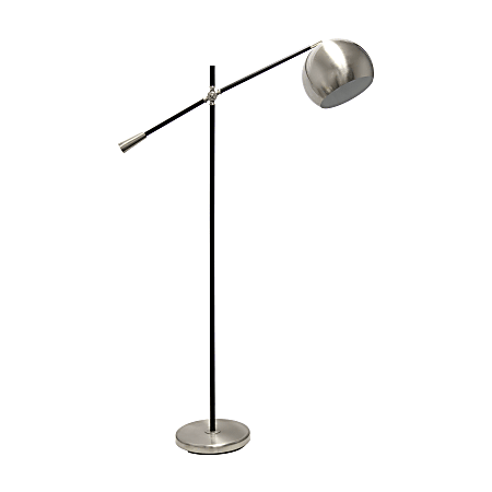 Lalia Home Swivel Floor Lamp, 59"H, Brushed Nickel/Matte
