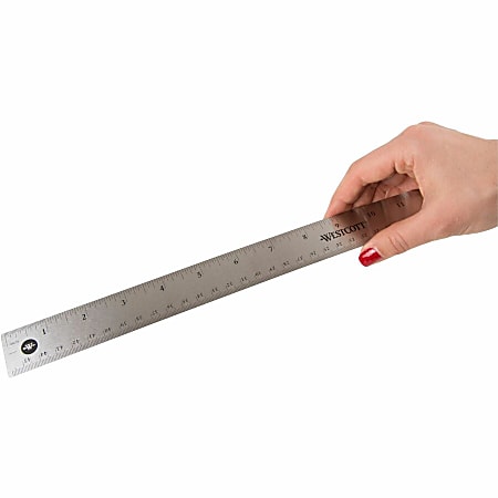 Westcott® Stainless Steel Rulers, 18 L x 1 W, Stainless Steel, Pack Of 12