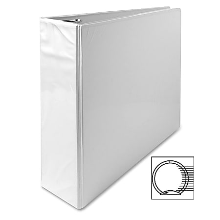 Sparco Premium View 3-Ring Binder, 3" Round Rings, 96% Recycled, White