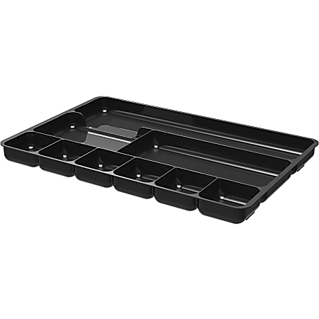 Officemate Plastic 8 Compartment Storage Deep Drawer Organizer Tray 2 14 x  15 18 x 11 12 Black - Office Depot